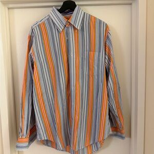 J McLaughlin Shirt Men’s Large Striped  Button Down